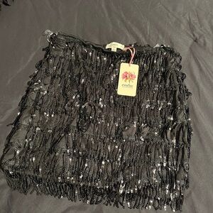 Entro Black Sequin Skirt